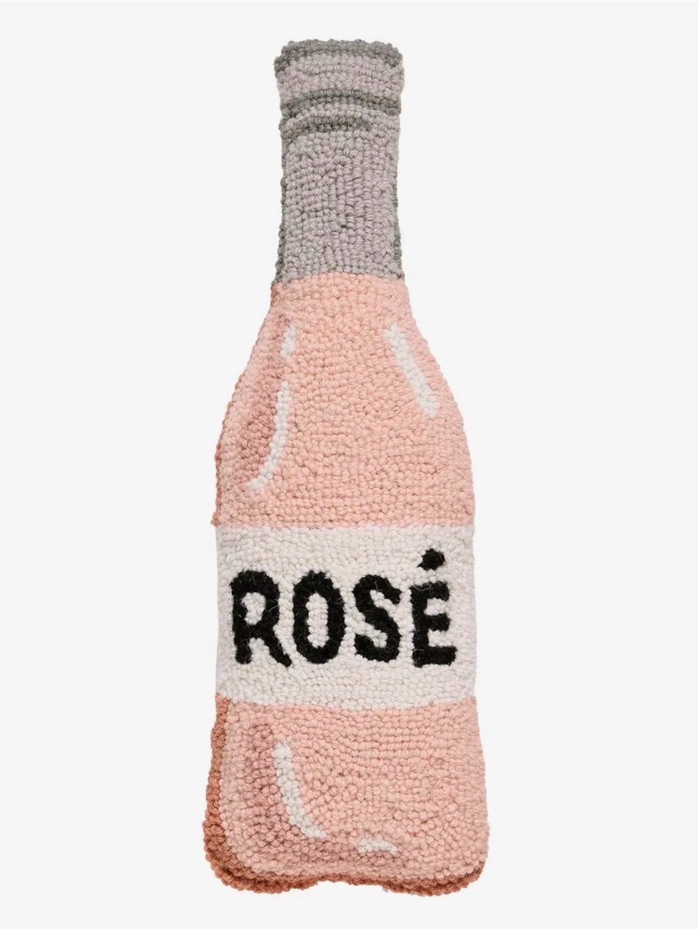Peking Handicraft Wool Hooked Rosé Bottle Pillow